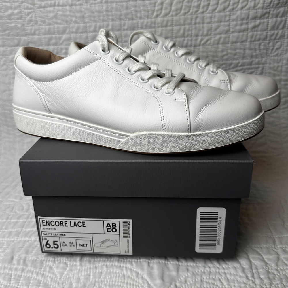 Abeo White Leather Tennis Shoes